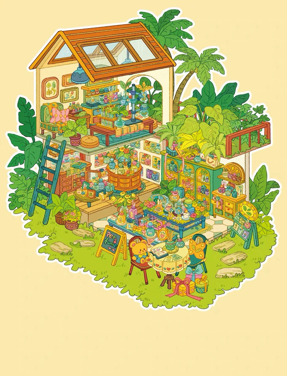 DIY mininature Scene Sticker Orange Lily Vol. 4 Botanical Antique Shop Botanical Perfume Shop Island Town Streetfront Town - M 3