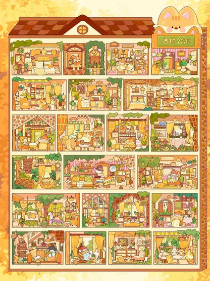 Vol. 1 Ideal Dwelling Series Autumn Light Through the Cracks Cat Village Apartment One Person, One Cat American Country Cottage - L