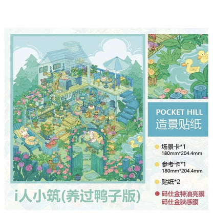 DIY mininature Scene Sticker PocketHill Vol. 16 Backyard Series Introvert Cottage Backyard Introvert Cottage (Raised Ducks Edition) - M 2