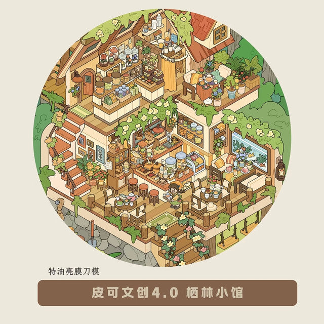 DIY mininature Scene Sticker PICO Vol. 4 Forest Retreat Café Sunny Sea Slow Dining - L 2