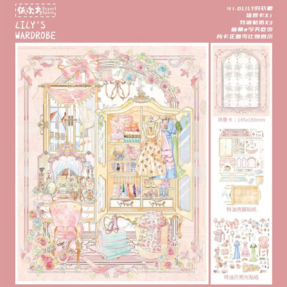 DIY miniature Scene Sticker Paper Space Vol. 41 LILY's Restaurant LILY's Specimen Room LILY's Wardrobe LILY's Greenhouse - M 3