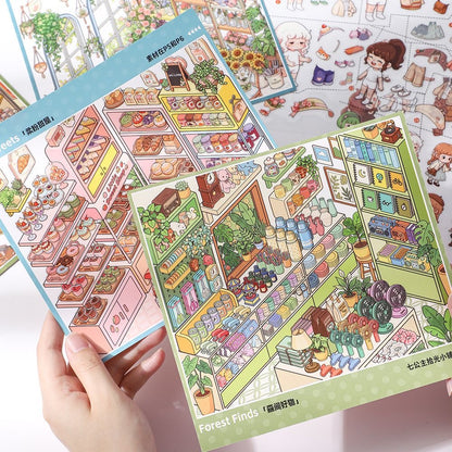 DIY miniature Scene Sticker QiGongZhu Qigongzhu and Wonder Shops Collection Book - M 4