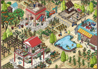 DIY miniature Scene Sticker QIHENG Vol. 4 Green Manor Golden Ear Manor Cloudy Garden - L 3