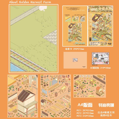 DIY miniature Scene Sticker QIHENG Vol. 4 Green Manor Golden Ear Manor Cloudy Garden - L 4