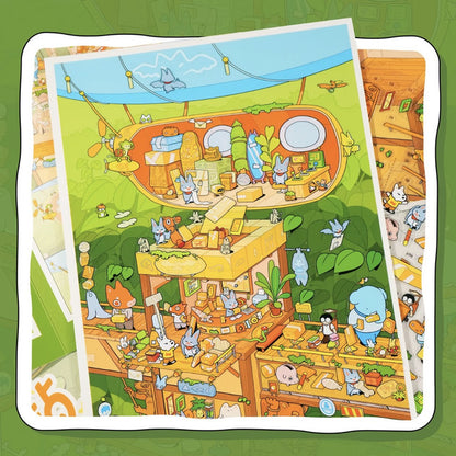 DIY mininature Scene Sticker rest isle Vol. 1 Imagine Together Street Stall in the Steel Forest Chaotic Dock Parcel Station - L 1