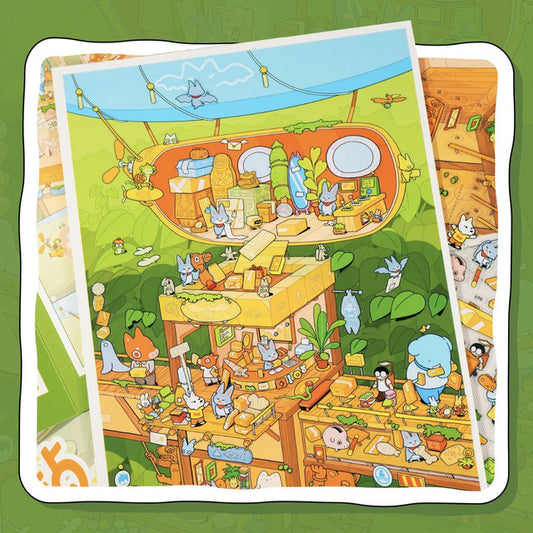 DIY mininature Scene Sticker rest isle Vol. 1 Imagine Together Street Stall in the Steel Forest Chaotic Dock Parcel Station - L 1