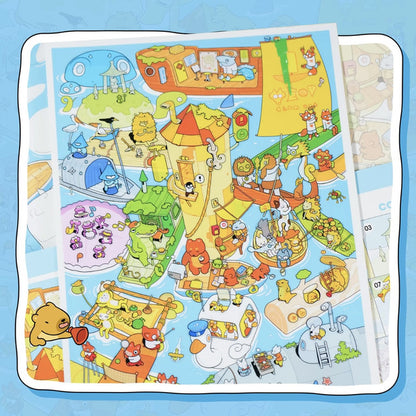 DIY mininature Scene Sticker rest isle Vol. 1 Imagine Together Street Stall in the Steel Forest Chaotic Dock Parcel Station - L 2