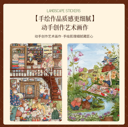 DIY mininature Scene Sticker RouTuanXiaoGou Henuan Town Diary Tailor’s Workday Bakery Workshop Cozy Cottage - M 2