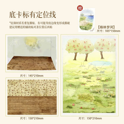 DIY mininature Scene Sticker RouTuanXiaoGou Green Dream River Vol. 3 Little Autumn Harvest Time Wardrobe - M 4