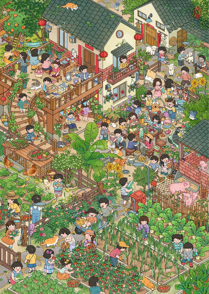 DIY miniature Scene Sticker Shui Bu Zhao Shui Bu Zhao Vol. 7 Farm Life - Spring Farm Life - Summer Farm Life - Autumn Farm Life - Winter - L 1
