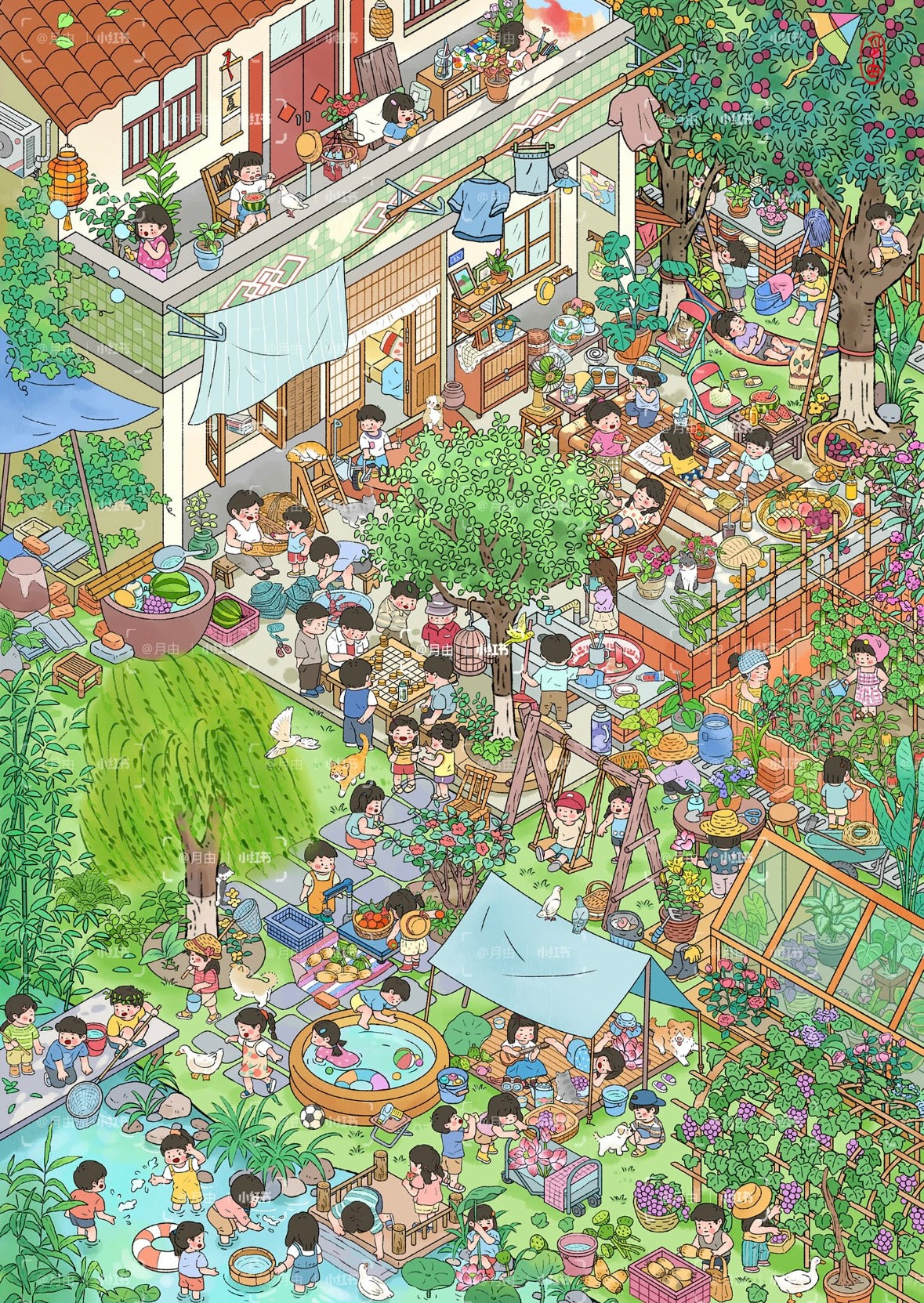 DIY miniature Scene Sticker Shui Bu Zhao Shui Bu Zhao Vol. 7 Farm Life - Spring Farm Life - Summer Farm Life - Autumn Farm Life - Winter - L 2