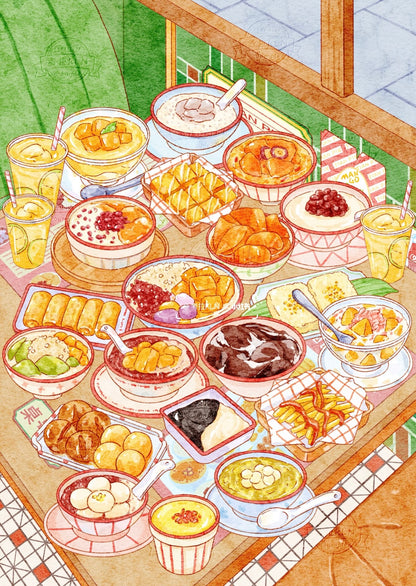 DIY miniature Scene Sticker Shui Bu Zhao Shui Bu Zhao Vol. 2 BBQ Restaurant + Night Market Food Stall + Breakfast Shop + Dessert Shop - M 8