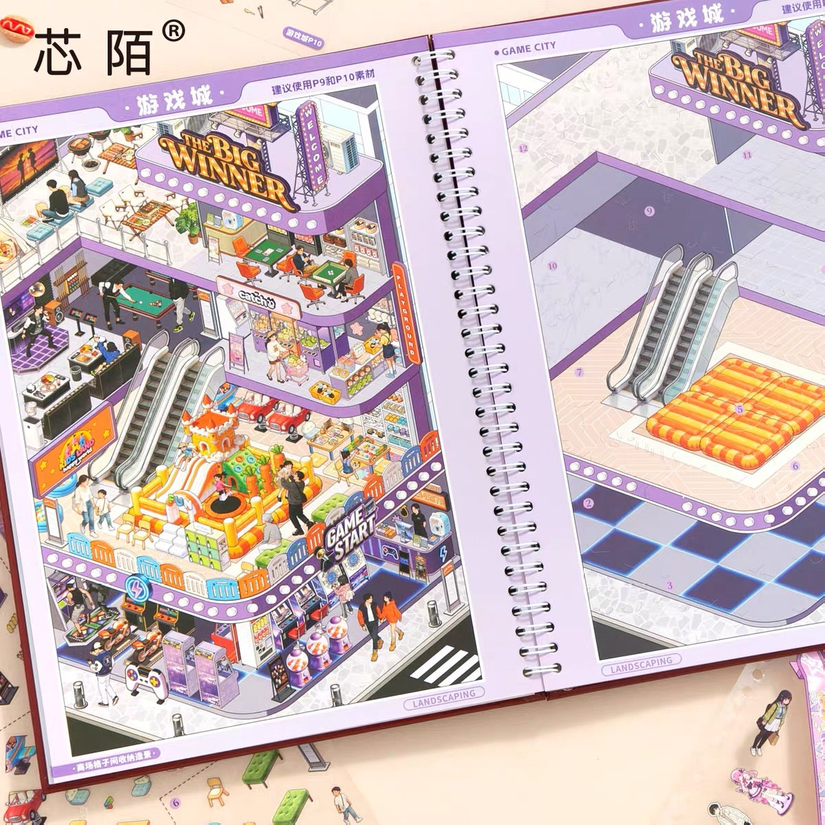 DIY mininature Scene Sticker SIMNO Shopping Mall Cubicles Collection Book Volume 1 Volume 2 - L 2