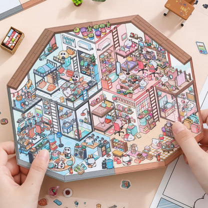 DIY miniature Scene Sticker SIMNO Dormitory Theme Cat & Dog Diary Student Dormitory - L 2