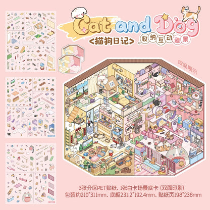 Dormitory Theme Cat & Dog Diary Student Dormitory - L