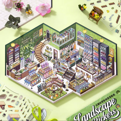 DIY mininature Scene Sticker SIMNO Shop Series Vol. 5 Seafood Market Flower Shop - L 2