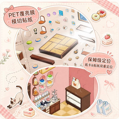 DIY miniature Scene Sticker SIMNO Shop Series Vol. 6 Cocoa Dessert Shop Leisure Café Cocoa Dessert Shop Leisure Café - L 7