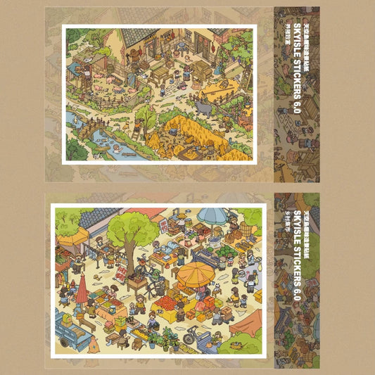 DIY miniature Scene Sticker SKYISLE Vol. 6 Pig Farming Fortune Country Market - M 1