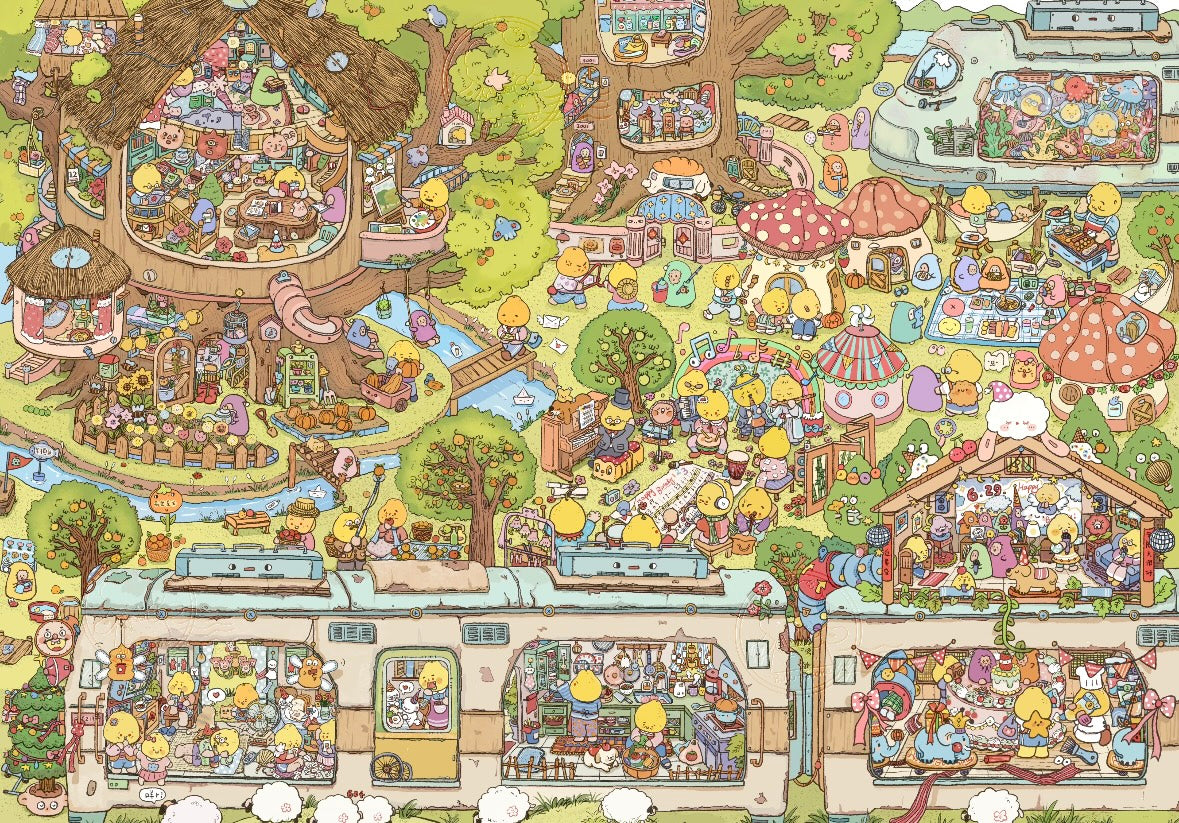 DIY miniature Scene Sticker SKYISLE Vol. 14 Fantasy Dream Series Summer Train Summer Feast Long Street Market - XL 2