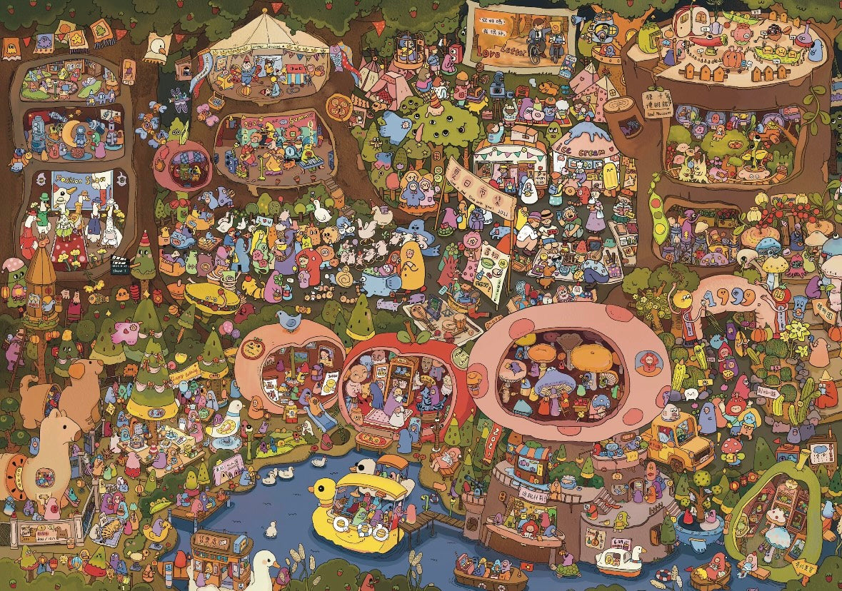 DIY miniature Scene Sticker SKYISLE Vol. 14 Fantasy Dream Series Summer Train Summer Feast Long Street Market - XL 3