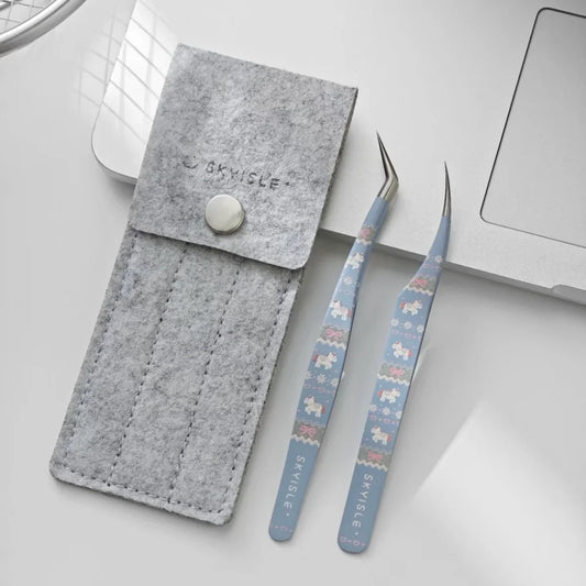 DIY mininature Scene Sticker Tweezers SKYISLE Cute Horse Tweezers Long Angled Precision Curved Tip 1