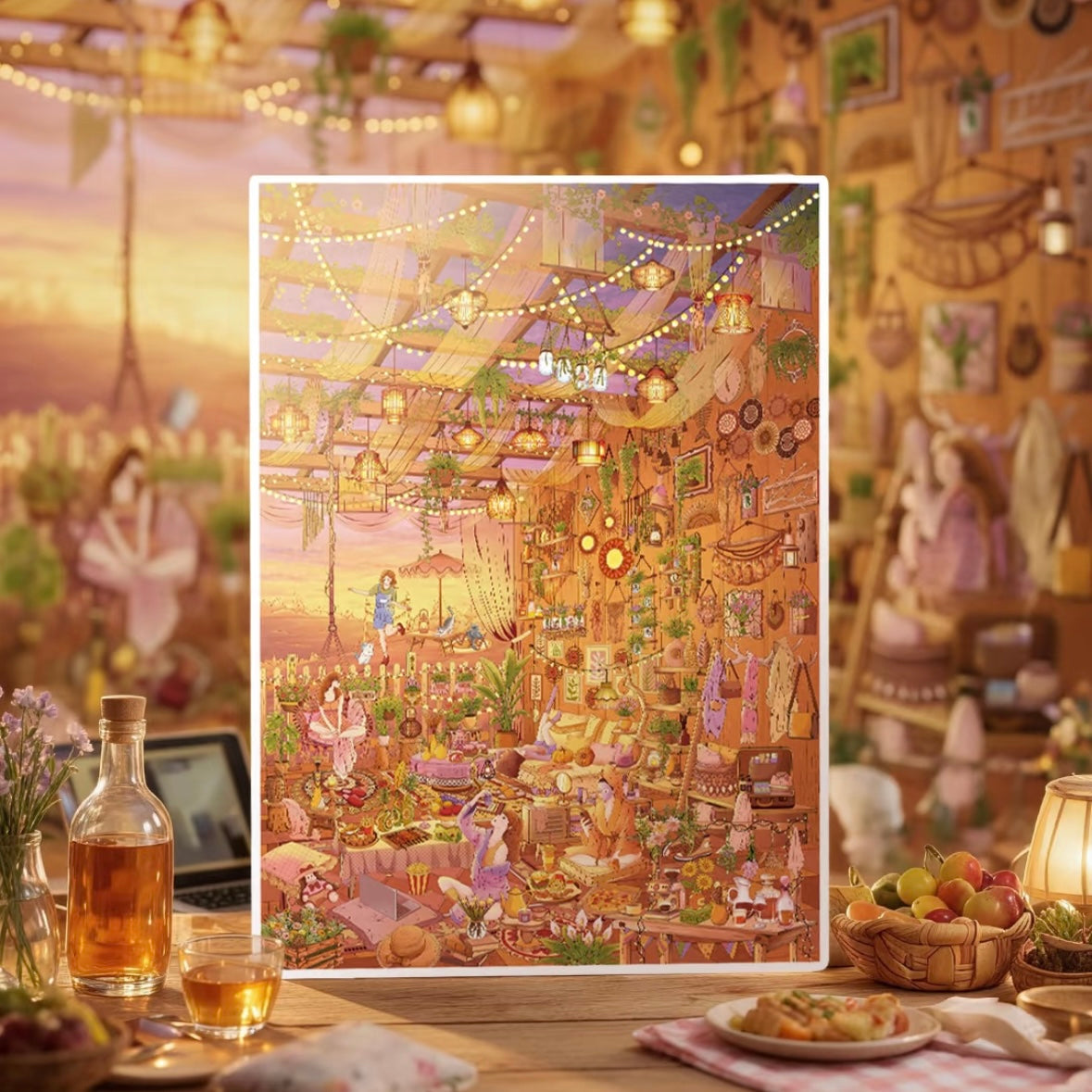 DIY miniature Scene Sticker Shuli Shuwai Shuli Shuwai Vol. 4 Market Town Orange Sunset Narrative - XL 6