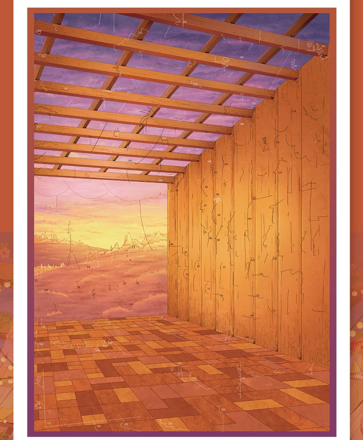 DIY miniature Scene Sticker Shuli Shuwai Shuli Shuwai Vol. 4 Market Town Orange Sunset Narrative - XL 7