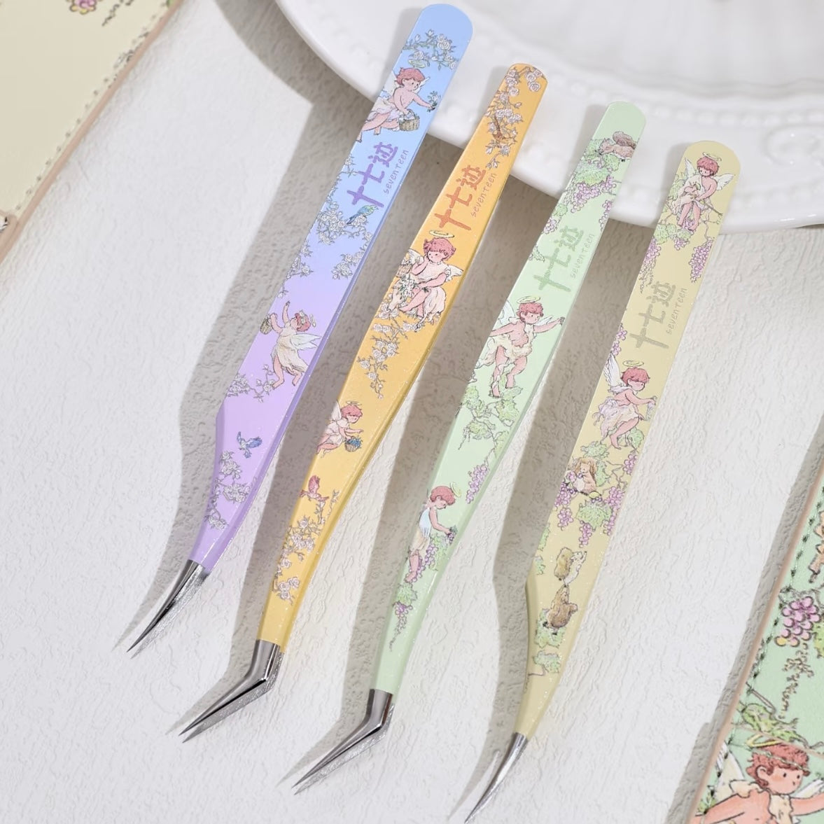 DIY miniature Scene Sticker Seventeen Desert Grandma Collaboration Tweezers Angel - Dreamy - Dolphin Tweezers Angel - Floral Letter - Dolphin Tweezers Angel - Sunward - Golden Feather Tweezers Angel - First Bloom - Golden Feather Tweezers - S 6