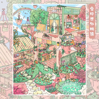 Vol. 6 Fishermen’s Song at Dusk by the River Skyborne Peach Blossom Paradise Water City Flower Boat Parade Sweet Dream Train Market - L
