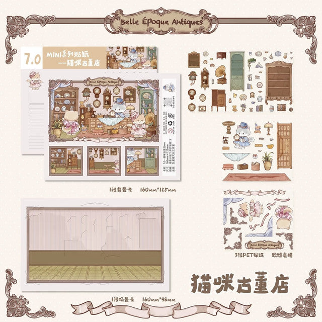 DIY mininature Scene Sticker SHINING STAR Vol. 6 Fishermen’s Song at Dusk by the River Skyborne Peach Blossom Paradise Water City Flower Boat Parade Sweet Dream Train Market - L 2