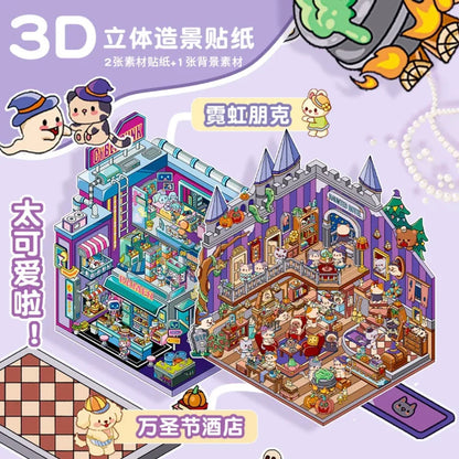 DIY mininature Scene Sticker senyou Large Vol. 7 Neon Punk Halloween Hotel - M 1