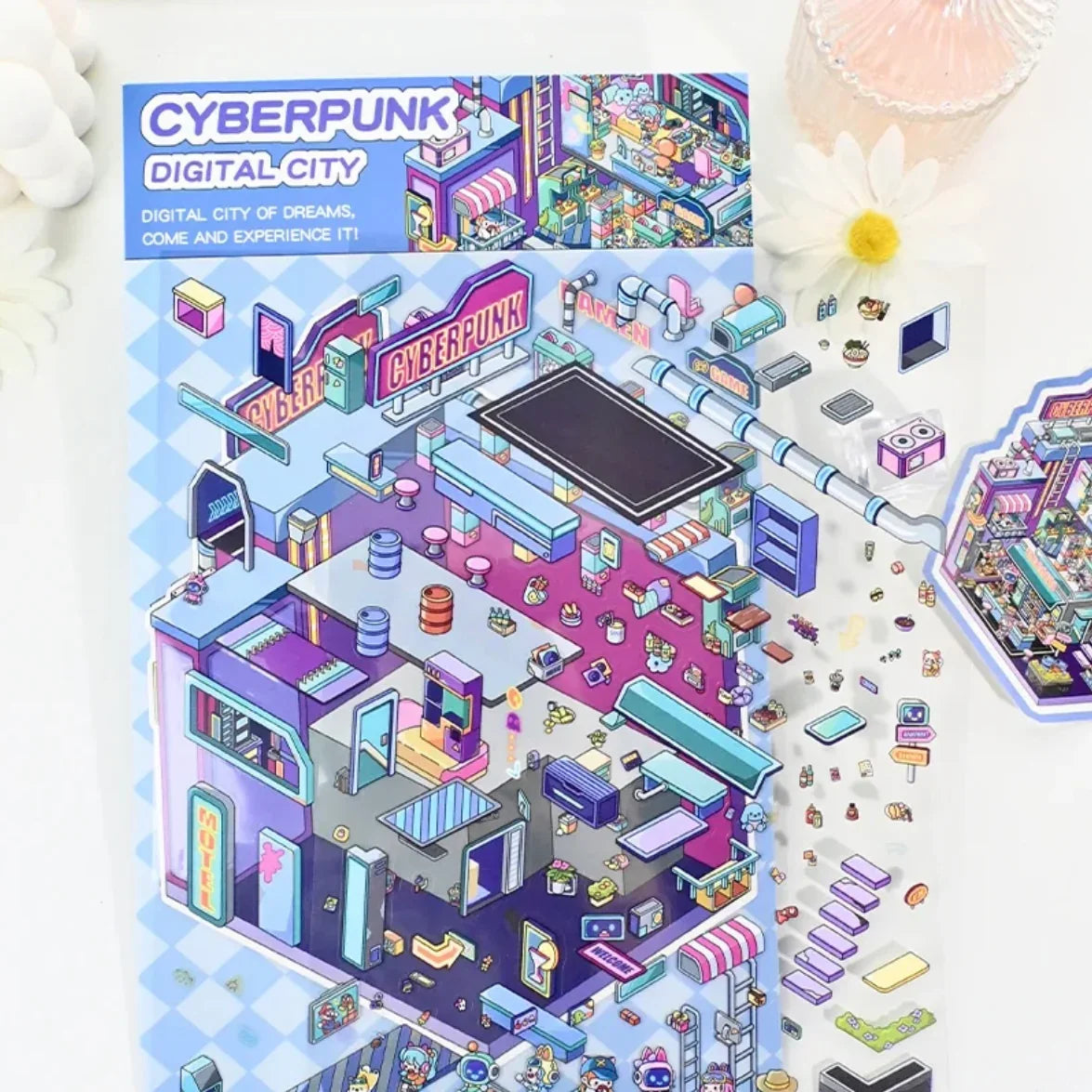 DIY mininature Scene Sticker senyou Large Vol. 7 Neon Punk Halloween Hotel - M 5