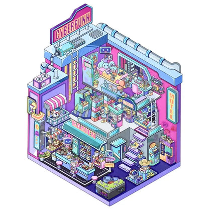 Large Vol. 7 Neon Punk Halloween Hotel - M