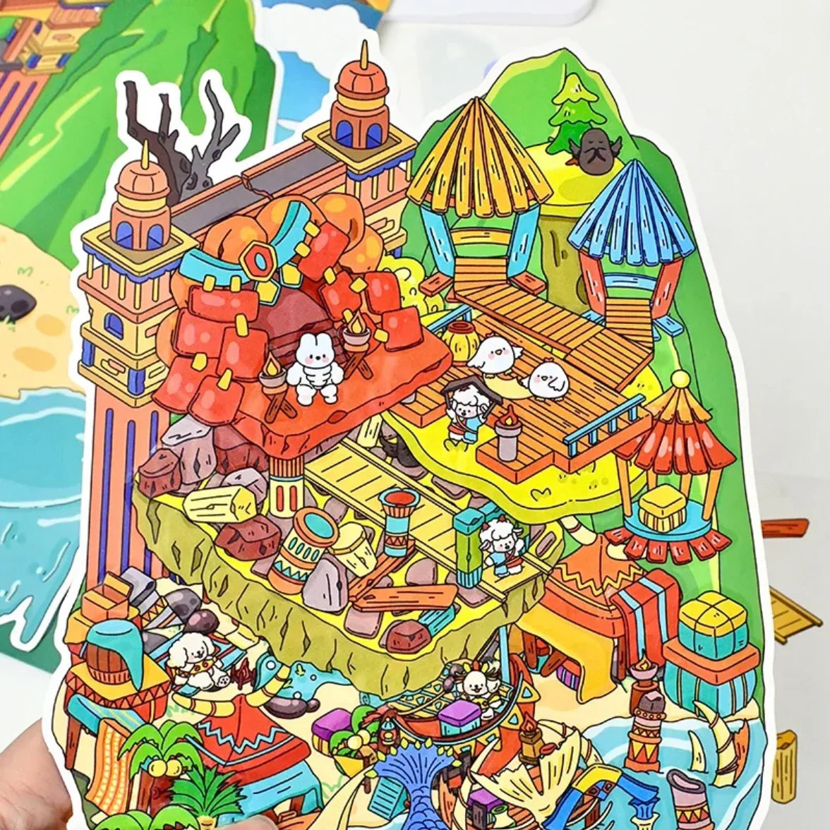 DIY mininature Scene Sticker senyou Large Vol. 9 Game Series Curly Puppy Pipe Adventure Wilderness Challenge - L 4
