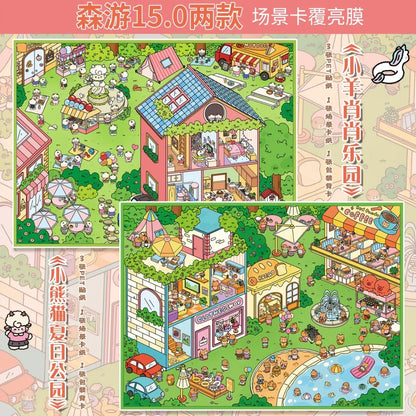 DIY mininature Scene Sticker senyou Large Vol. 15 Summer Park Series Lamb Xiaoxiao Park Panda Summer Park - L 1