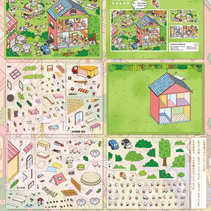 DIY mininature Scene Sticker senyou Large Vol. 15 Summer Park Series Lamb Xiaoxiao Park Panda Summer Park - L 4