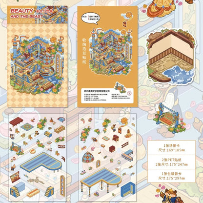 DIY mininature Scene Sticker senyou Large Vol. 18 Fairy Tale Series Beauty and the Beast Thumbelina The Adventures of Pinocchio The Princess and the Pea - M 3