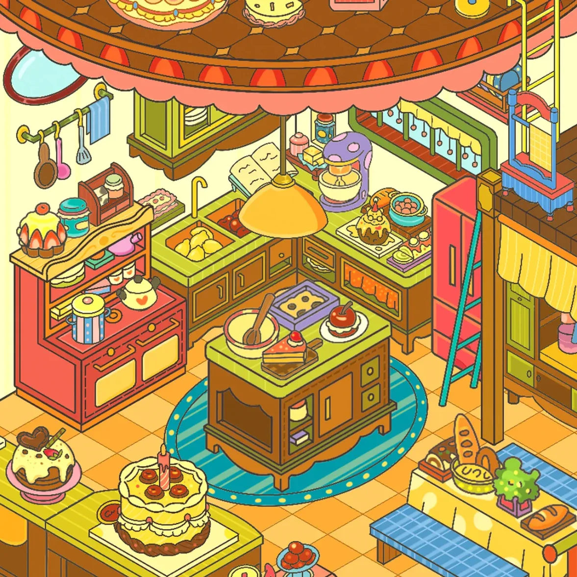 DIY mininature Scene Sticker senyou Large Vol. 23 Flip Series Cute Cake House Frosted Gingerbread House - XL 3