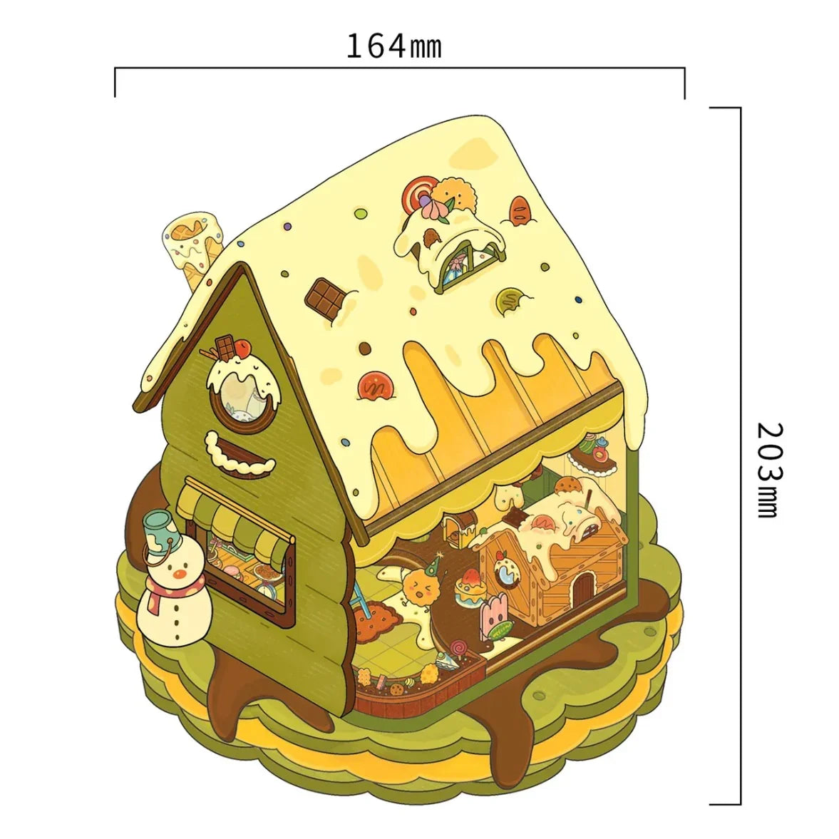 DIY mininature Scene Sticker senyou Large Vol. 23 Flip Series Cute Cake House Frosted Gingerbread House - XL 4
