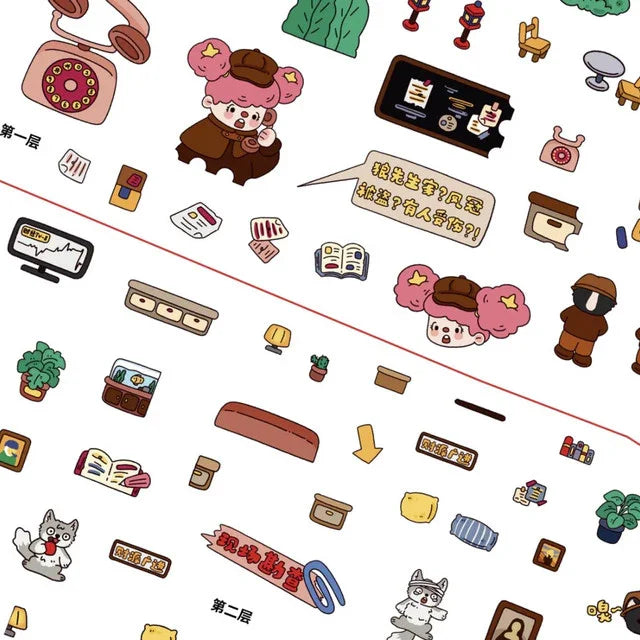 DIY mininature Scene Sticker senyou Large Vol. 26 Detective Series Mini Theater 3 Mini Theater 4 - M 6