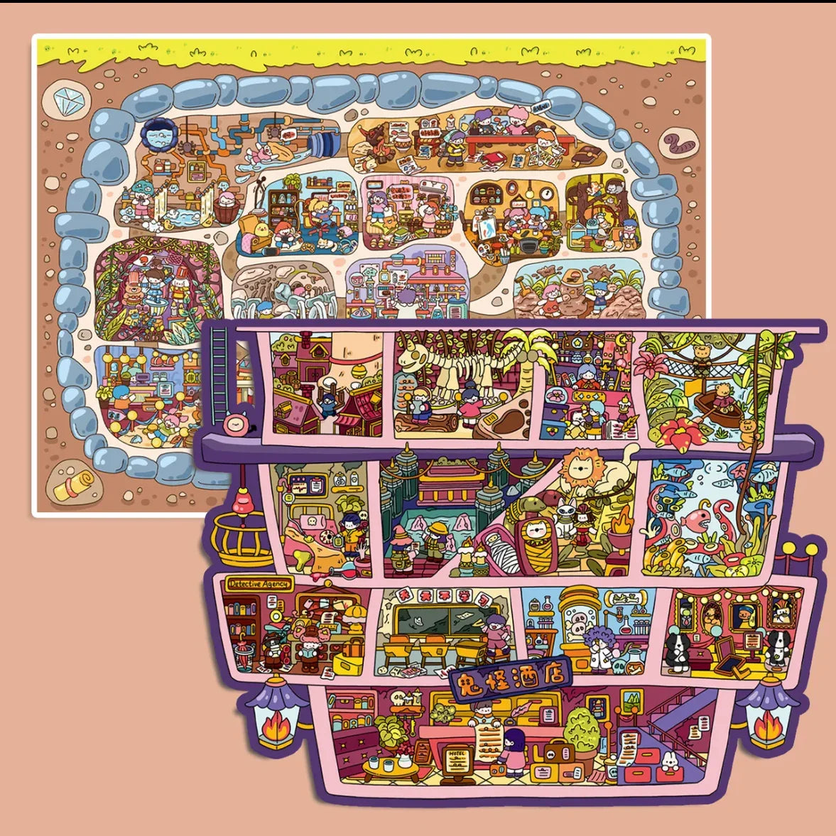 DIY mininature Scene Sticker senyou Large Vol. 29 Cubicle Series Royal Apartment Monster Hotel - L 3