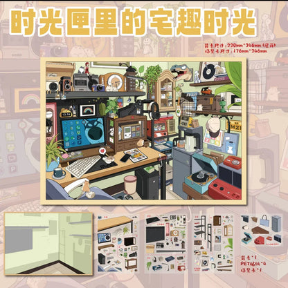 DIY mininature Scene Sticker senyou Large Vol. 31 Gentle Horror Series Time Box Home Secret Realm Hundred Spirits Night Market - L 2