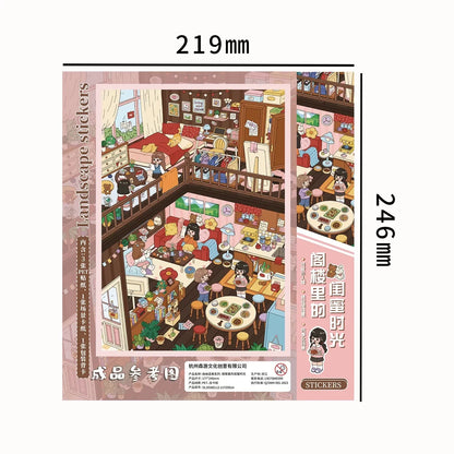 DIY mininature Scene Sticker senyou Large Vol. 38 Little Girl Attic Series Best Friends Time in the Attic Pajama Party in the Attic - L 2