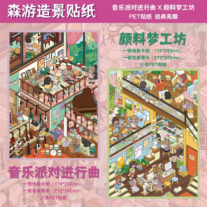 DIY miniature Scene Sticker senyou Large Vol. 43 Music Party in Progress Paint Dream Workshop - L 1
