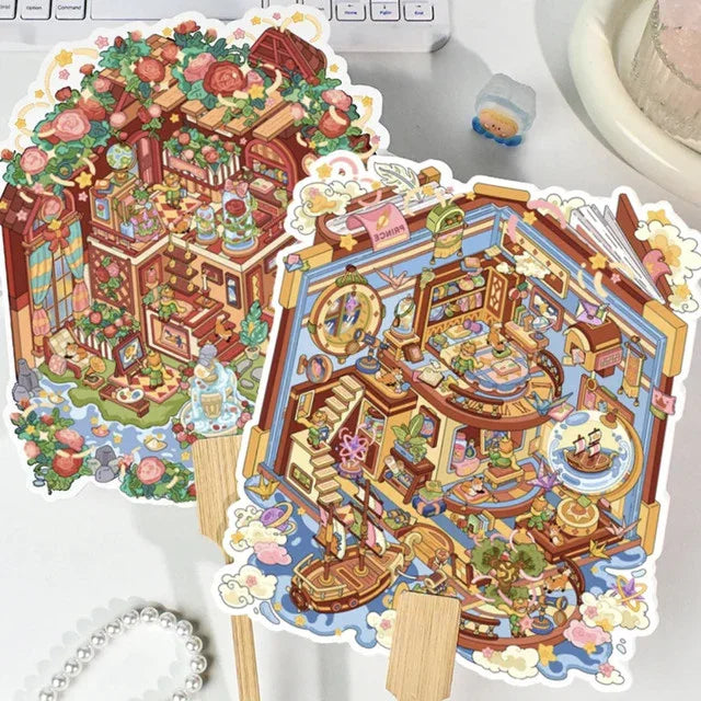 DIY mininature Scene Sticker senyou Fan Scene Vol. 1 Alice’s Tea Party Time Mushroom House The Geographer Rose Garden - M 2