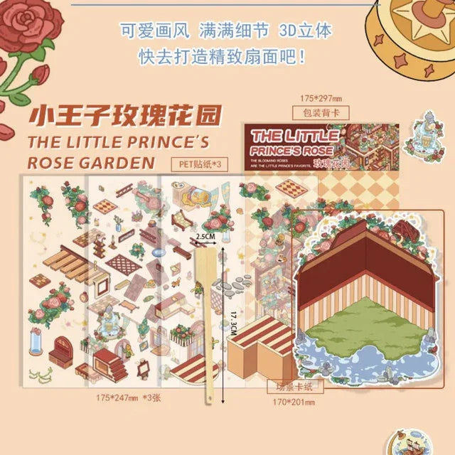 DIY mininature Scene Sticker senyou Fan Scene Vol. 1 Alice’s Tea Party Time Mushroom House The Geographer Rose Garden - M 4