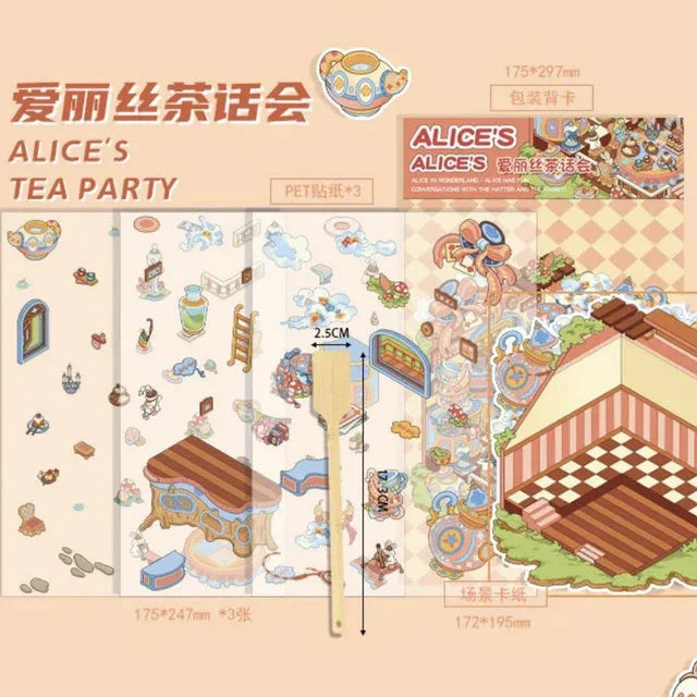 DIY mininature Scene Sticker senyou Fan Scene Vol. 1 Alice’s Tea Party Time Mushroom House The Geographer Rose Garden - M 5