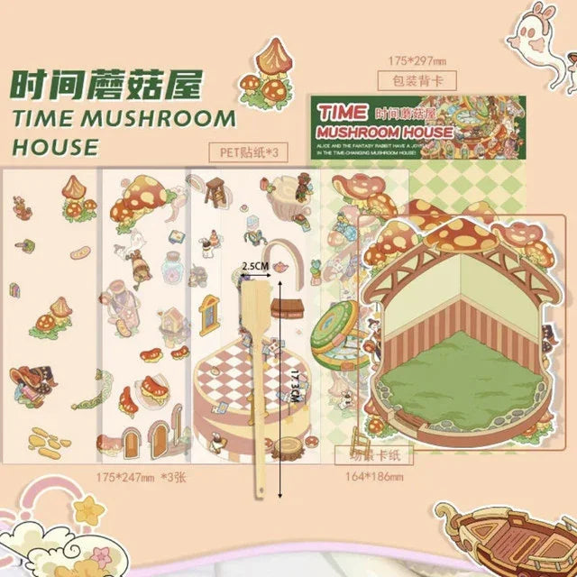 DIY mininature Scene Sticker senyou Fan Scene Vol. 1 Alice’s Tea Party Time Mushroom House The Geographer Rose Garden - M 6
