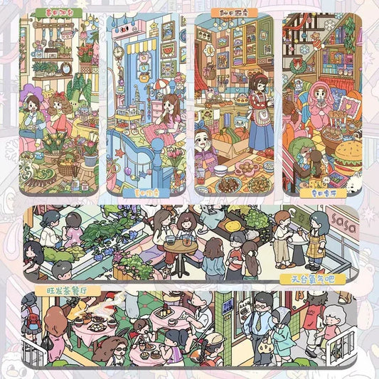 DIY mininature Scene Sticker SenYuSenXiang Vol. 10 Spring Balcony Summer Bedroom Autumn Kitchen Winter Living Room Rooftop Oxygen Bar Prosperity Tea Restaurant - M 1
