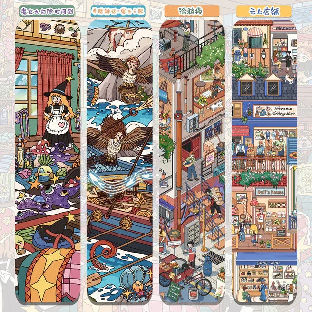 DIY mininature Scene Sticker SenYuSenXiang Vol. 12 Cloud-top Shop Graffiti Building Greek Mythology Witch’s Spring Cleaning - L 1